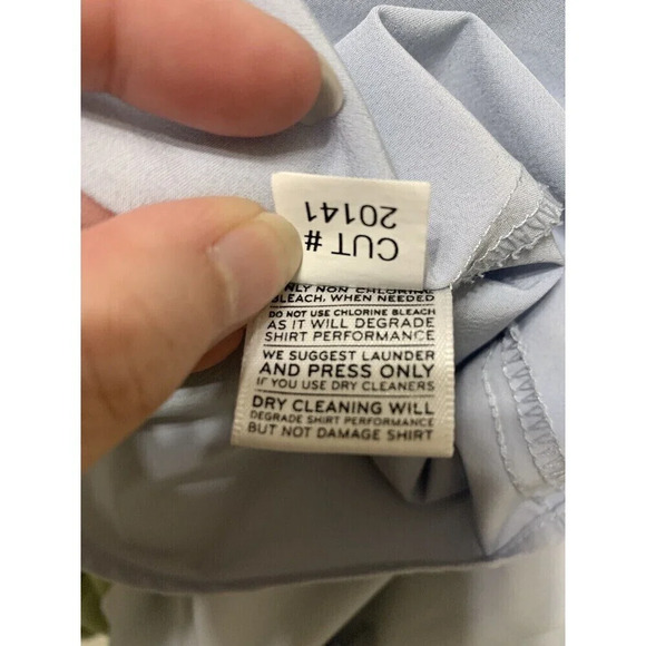 Mizzen + Main Trim Fit Light Blue Button Front Shirt Size XXL (K6) - Picture 6 of 7